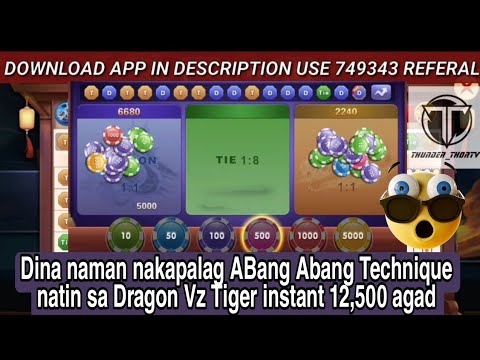 RAINBOW GAME Dina naman nakapalag ABang Abang Technique natin sa Dragon Vz Tiger instant 12,500 agad