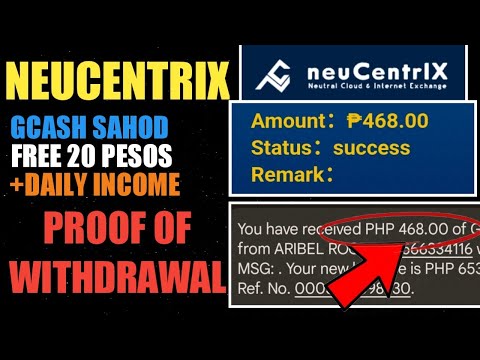 NEUCENTRIX: 468 PESOS PROOF OF WITHDRAWAL ( 2 DAYS PALANG BAGONG BAGO PA SI NEUCENTRIX )