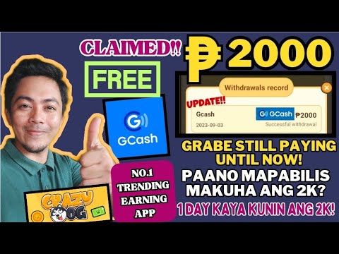 RECEIVED FREE ₱2000[GCASH]: CRAZY DOG APP NO.1 TRENDING EARNING APP!! BILIS KUMITA DITO!!#makemoney