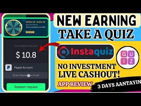 BAGONG PAYING APP: INSTAQUIZ APP EARN REAL MONEY| I CASHOUT $10.8( 3 DAYS AANTAYIN)#makemoneyonline