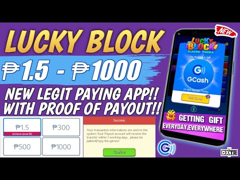 LUCKY BLOCK CLASSIC: PROOF OF PAYOUT | P1.5 – P1000 FREE GCASH? | LEGIT FREE EARNING APP GCASH 2023!