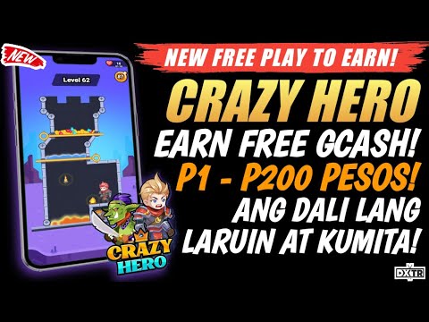 CRAZY HERO : EARN P1-P200 FREE GCASH / LAZADA, EASY TO PLAY & EARN | NEW EARNING APP TODAY 2023