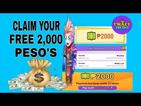 FREE 2,000 PESO'S SA GCASH CRAZY HERO LEGIT BA|NEW EARNING APP.!