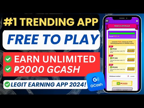 #1 TRENDING APP EARN UNLIMITED ₱2000 GCASH (Free To Play) – LEGIT EARNING APP 2024