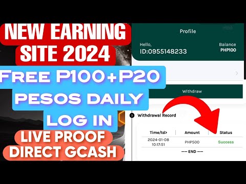 CLAIM FREE P100+P20 pesos daily login | NEW PAYING EARNING SITE 2024| LIVE PROOF WITHDRAWAL CHECKNOW